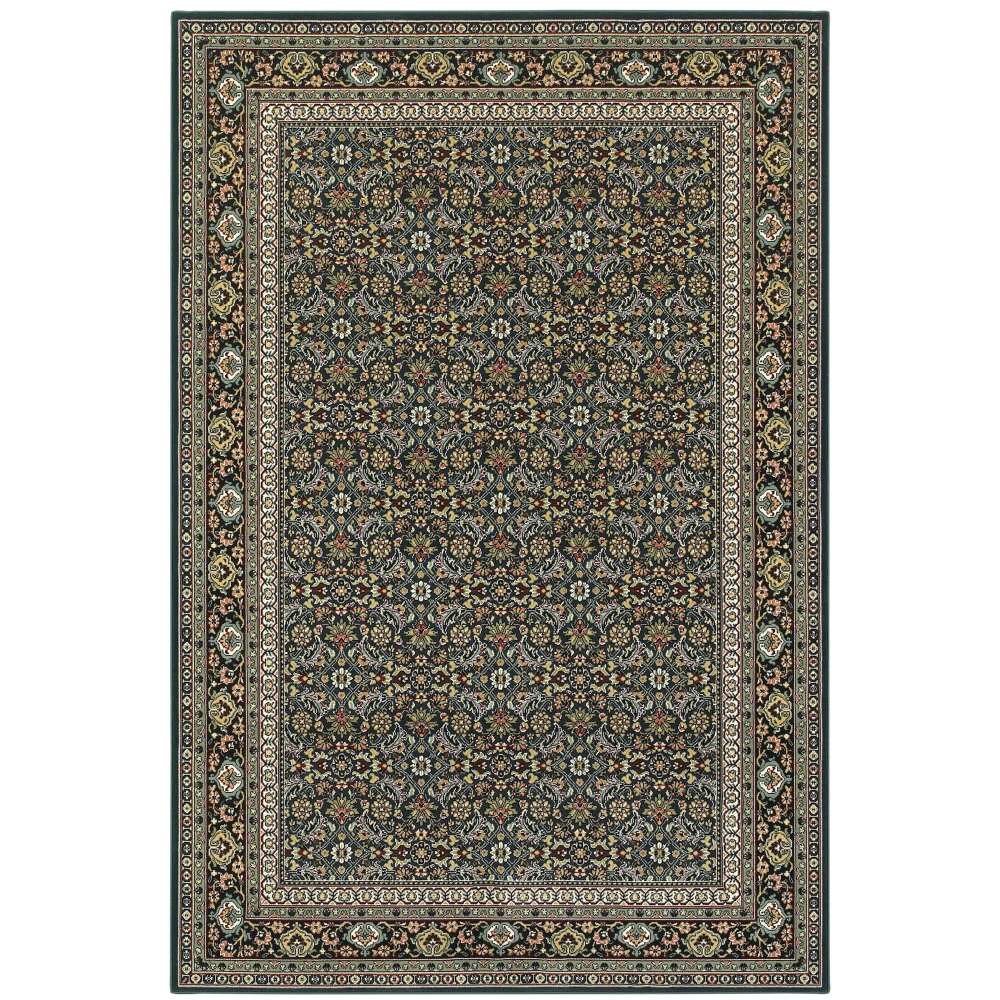 Kashan 180L1 Navy/ Multi Indoor Area Rug - 1'10