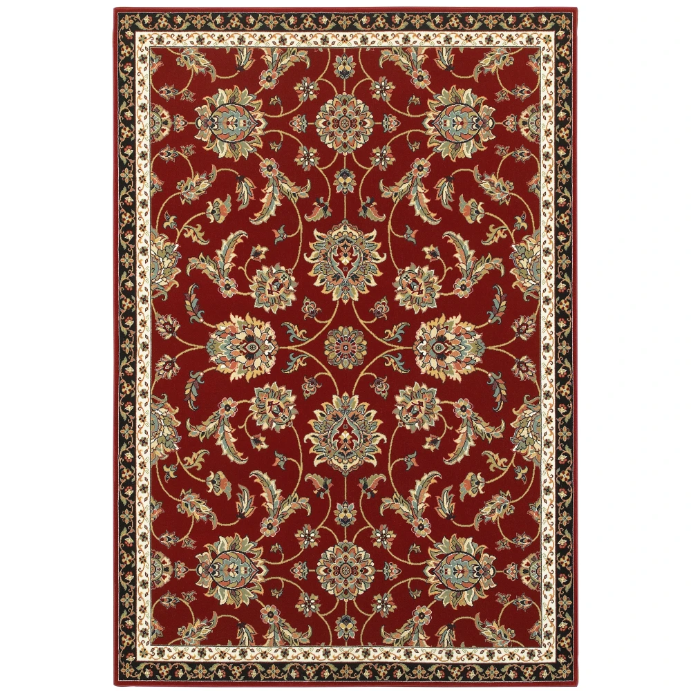 Kashan 370RI Red/ Multi Indoor Area Rug - 1'10