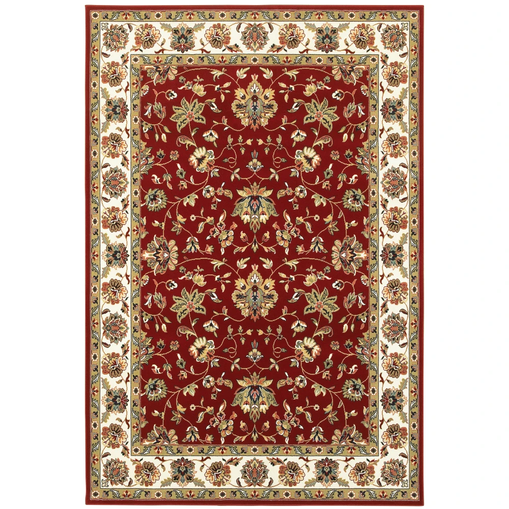 Kashan 4929R Red/ Ivory Indoor Area Rug - 6'7