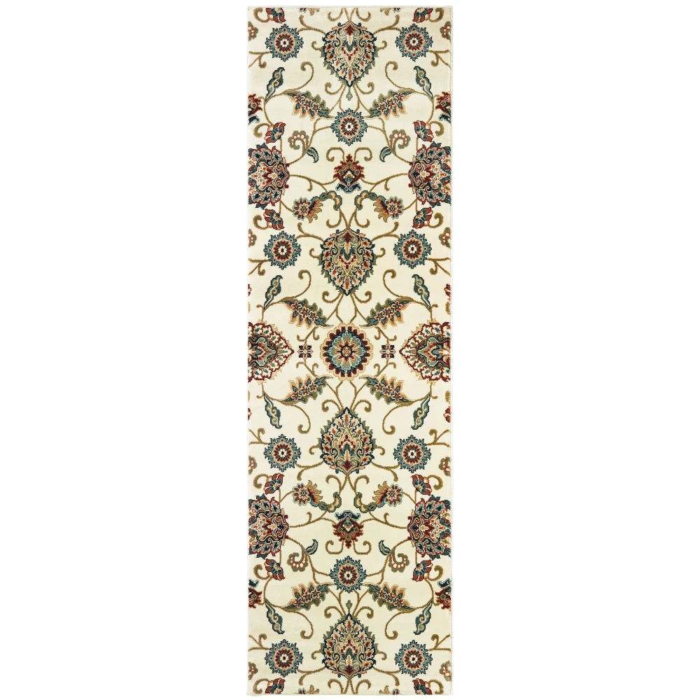 Kashan 9946W Ivory/ Multi Indoor Area Rug - 2'3