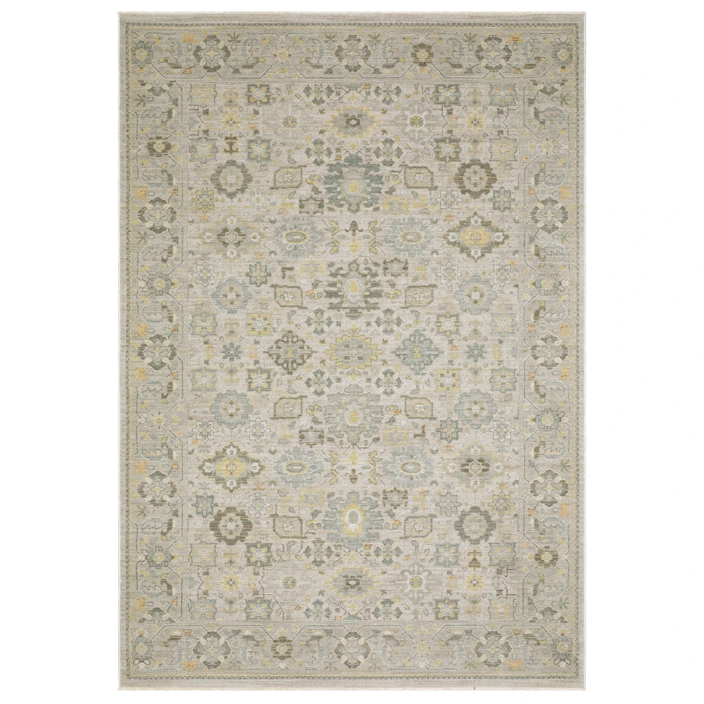 Keaton KEA06 Beige/ Blue Indoor Area Rug - 6'7