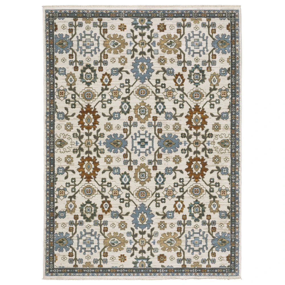 Keira KEI02 Ivory/ Multi Indoor Area Rug - 9'10
