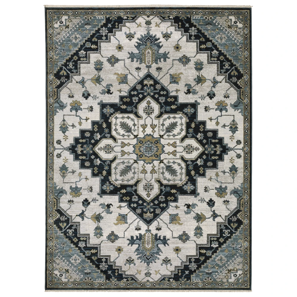Keira KEI04 Blue/ Grey Indoor Area Rug - 9'10