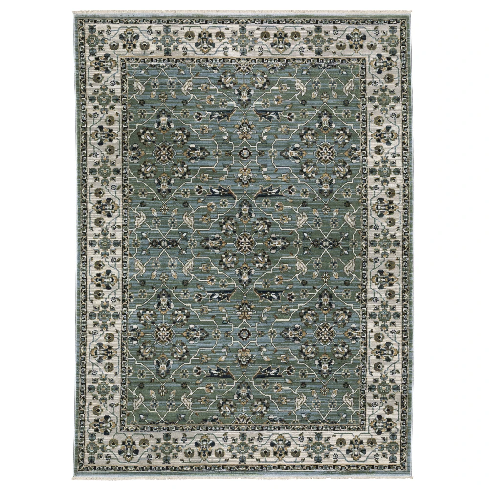 Keira KEI07 Blue/ Green Indoor Area Rug - 5'3