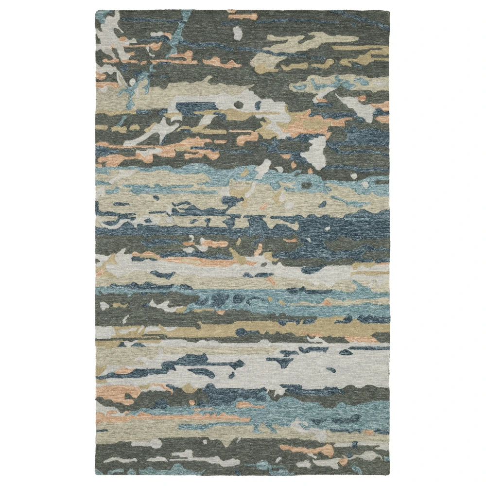 Kipton KIP01 Grey/ Blue Indoor Area Rug - 5' x 8'