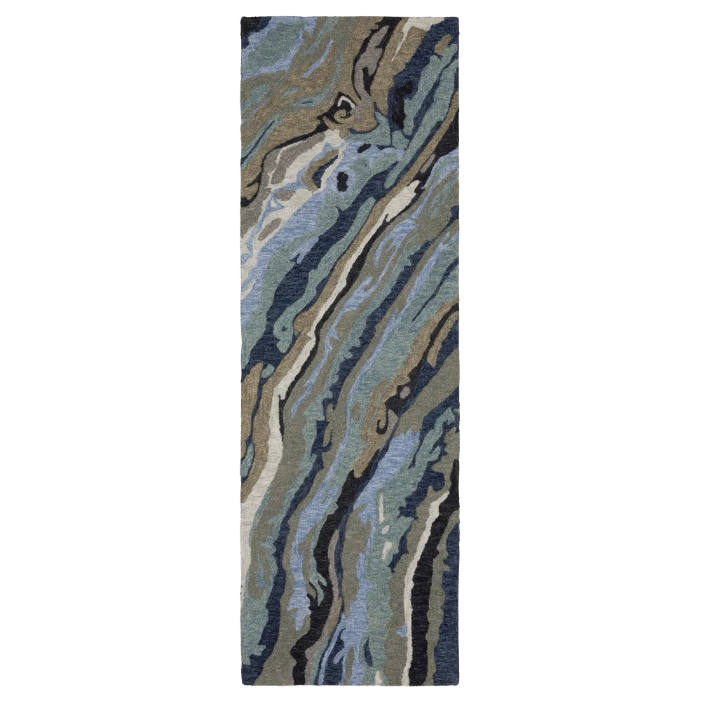 Kipton KIP03 Blue/ Teal Indoor Area Rug - 2'6
