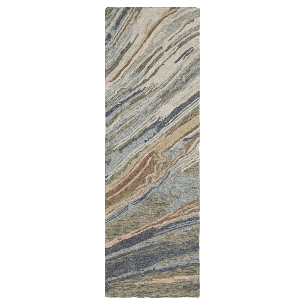 Kipton KIP04 Grey/ Blue Indoor Area Rug - 2'6