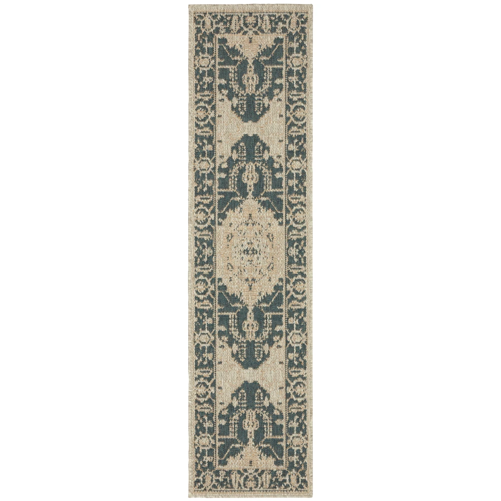 Latitude 001J3 Grey/ Gold Indoor/Outdoor Area Rug - 1'10