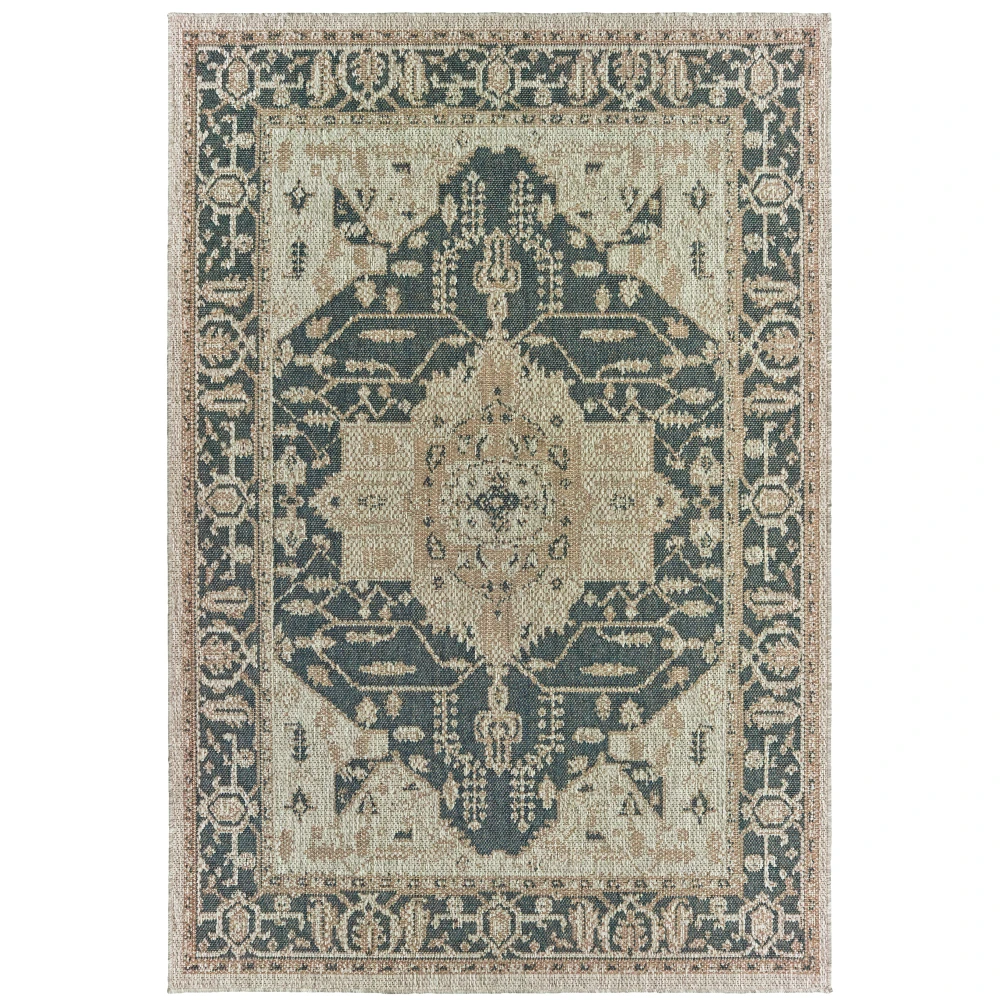 Latitude 001J3 Grey/ Gold Indoor/Outdoor Area Rug - 5'3