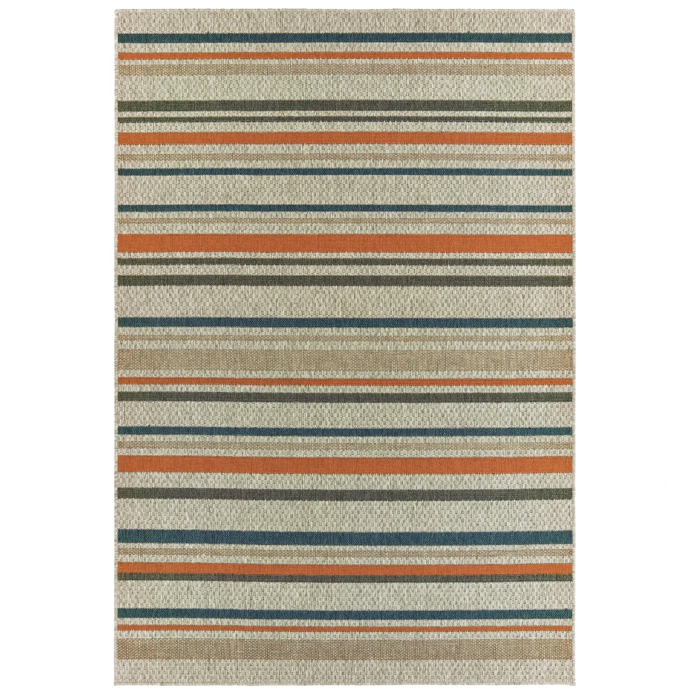 Latitude 602W3 Grey/ Teal Indoor/Outdoor Area Rug - 5'3