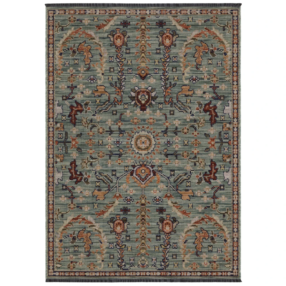 Legacy LGY05 Teal / Rust Indoor Indoor - 2' x 3'