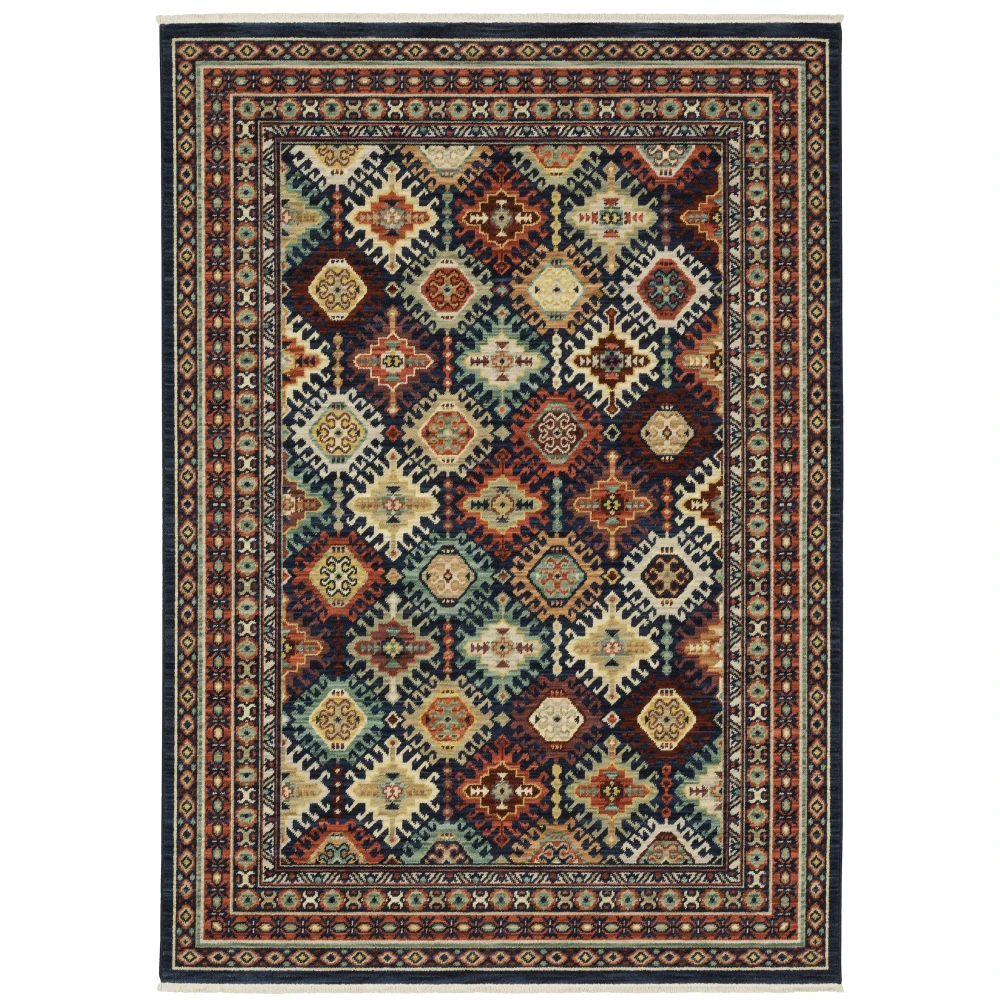 Lilihan 003B6 Navy/ Multi Indoor Area Rug - 7'10