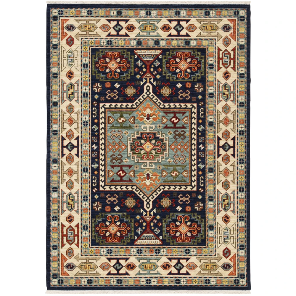 Lilihan 041H6 Blue/ Ivory Indoor Area Rug - 3'3