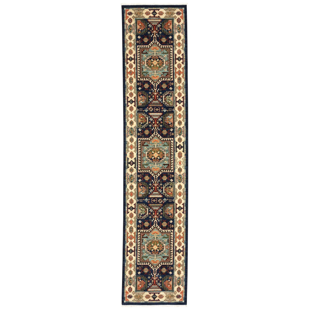 Lilihan 041H6 Blue/ Ivory Indoor Area Rug - 2'6