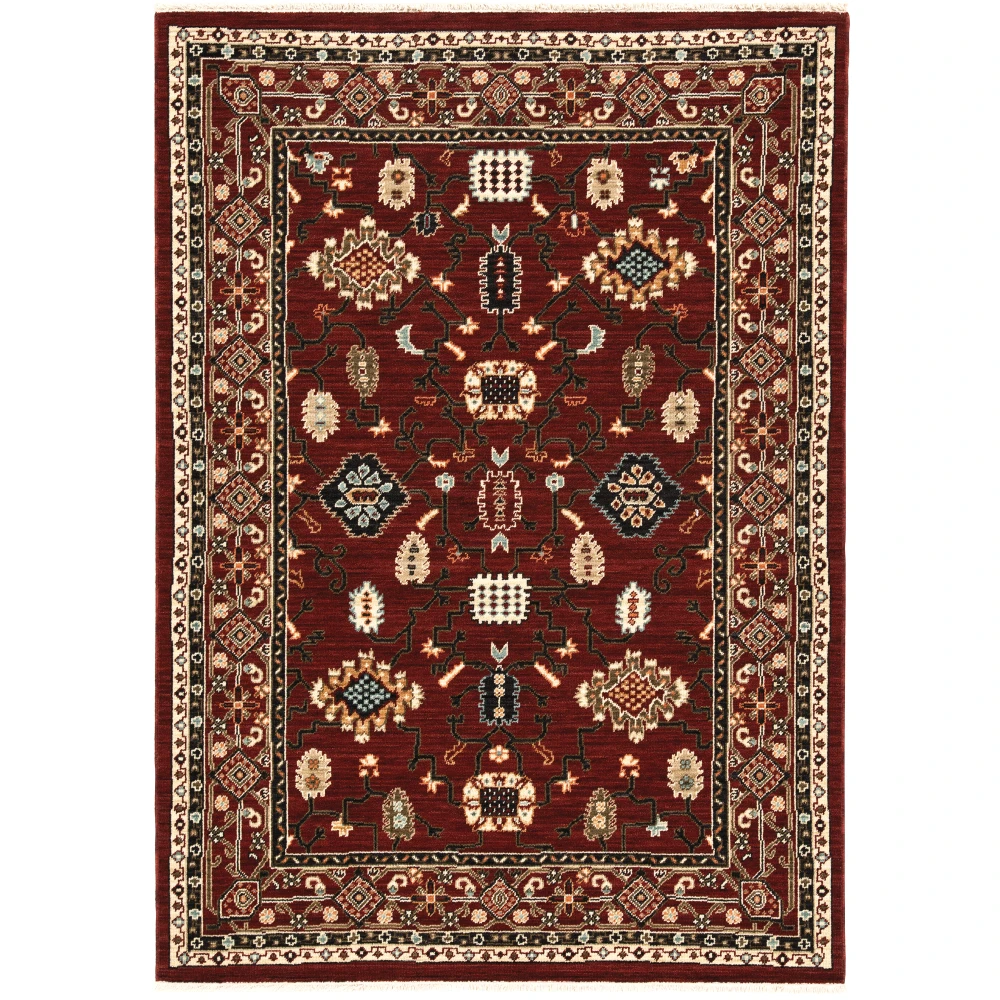 Lilihan 043S6 Red/ Black Indoor Area Rug - 9'10