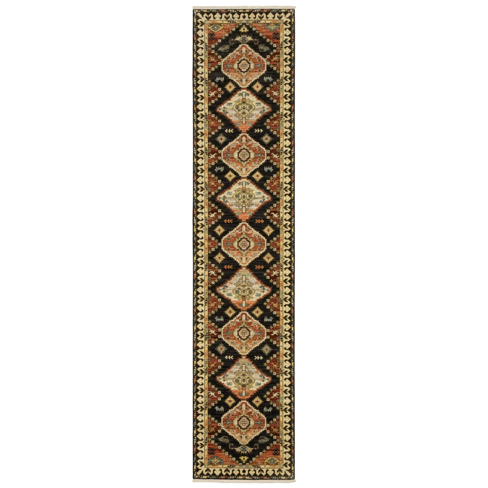 Lilihan 051K6 Charcoal/ Multi Indoor Area Rug - 2'6