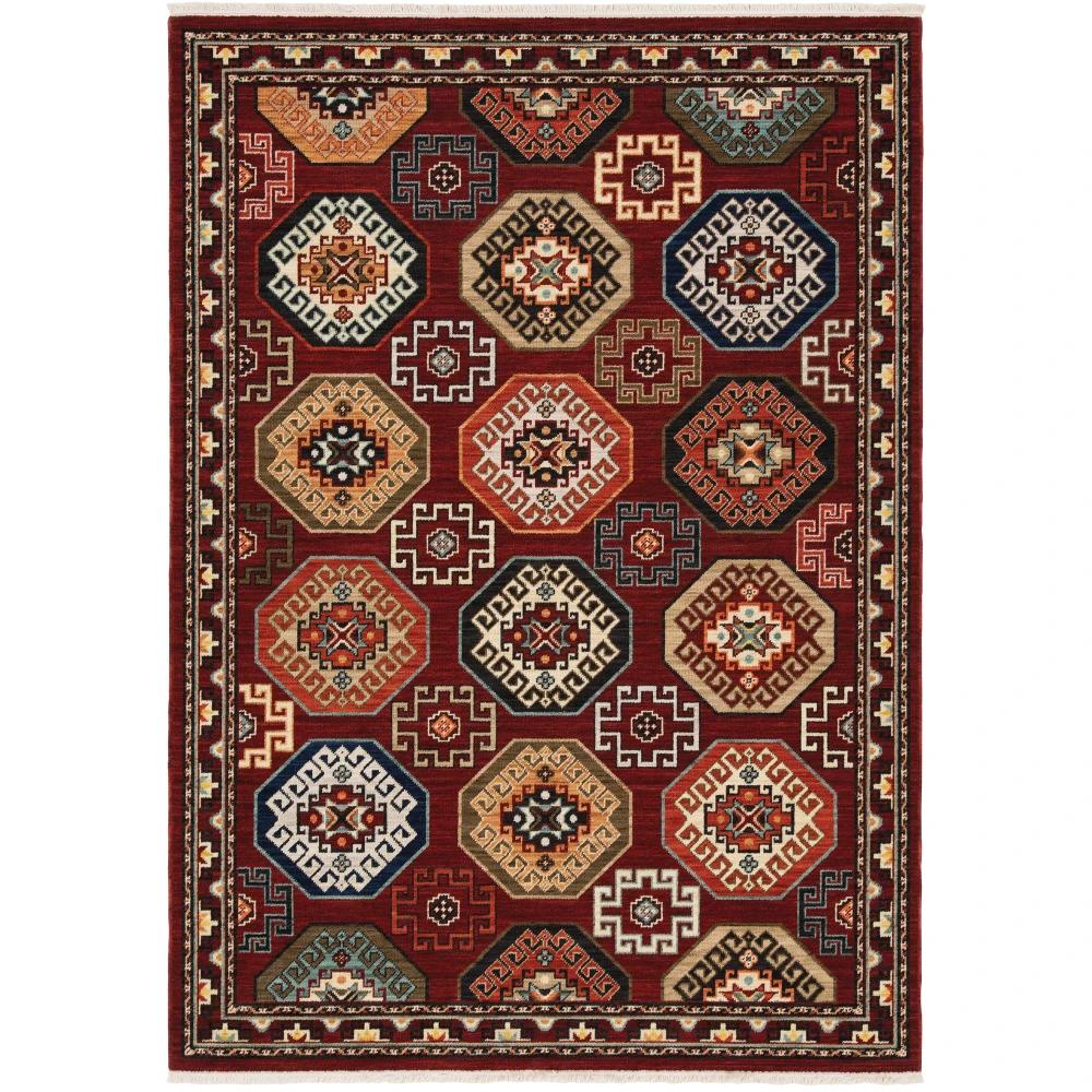 Lilihan 091R6 Red/ Multi Indoor Area Rug - 9'10