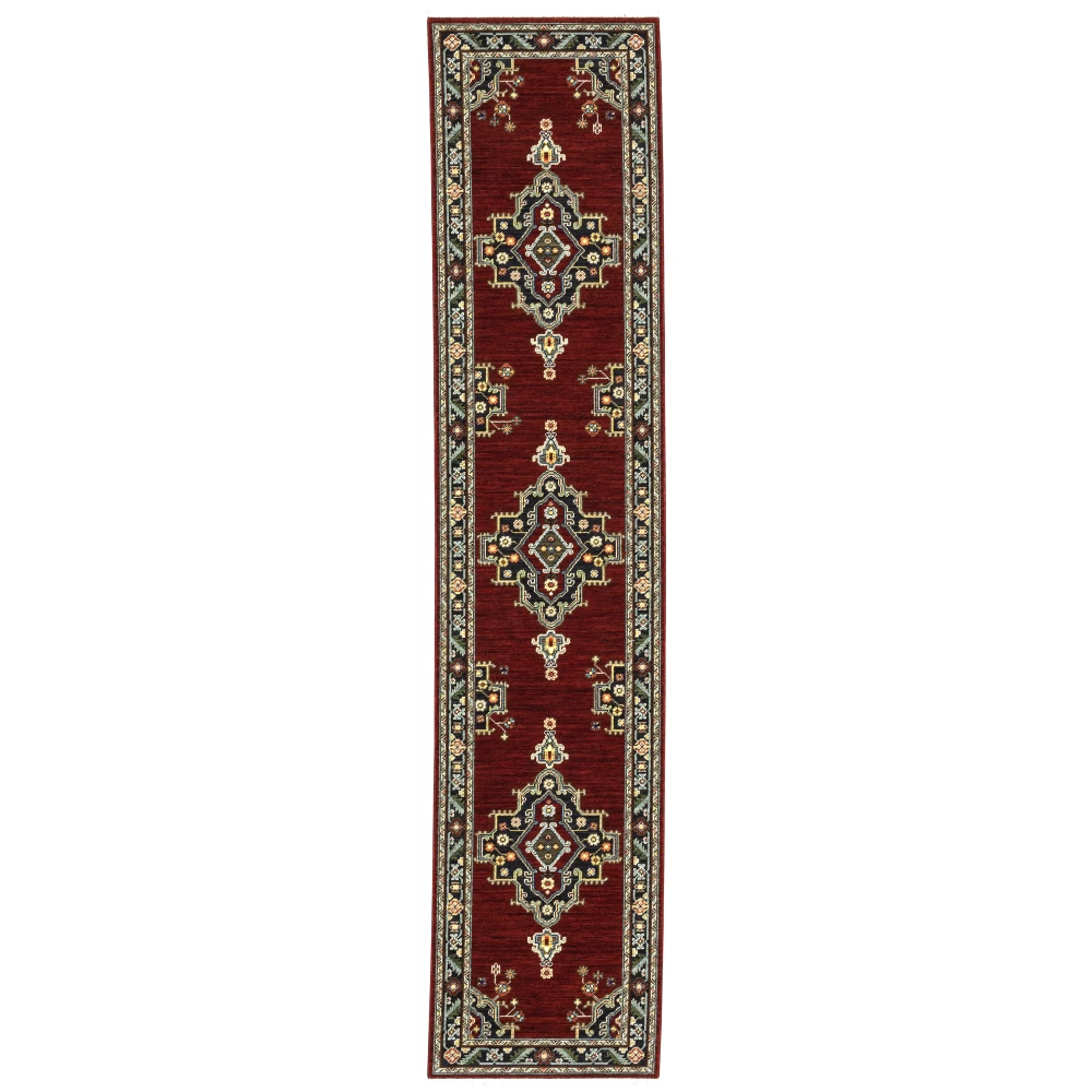 Lilihan 092R6 Red/ Black Indoor Area Rug - 2'6