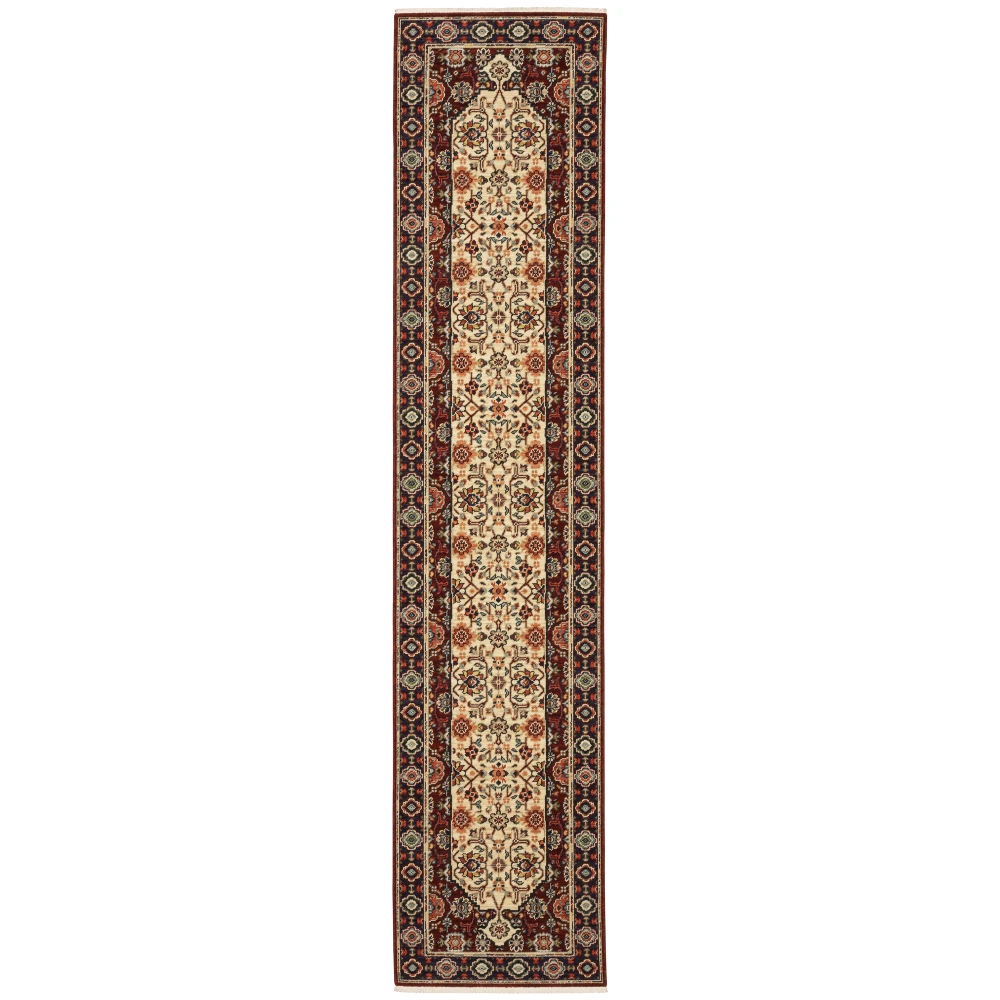 Lilihan 1802W Red/ Ivory Indoor Area Rug - 2'6