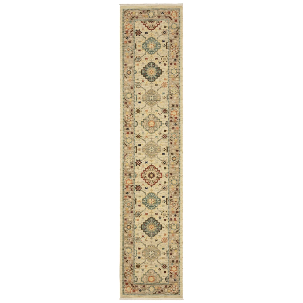 Lilihan 4601W Beige/ Multi Indoor Area Rug - 2'6