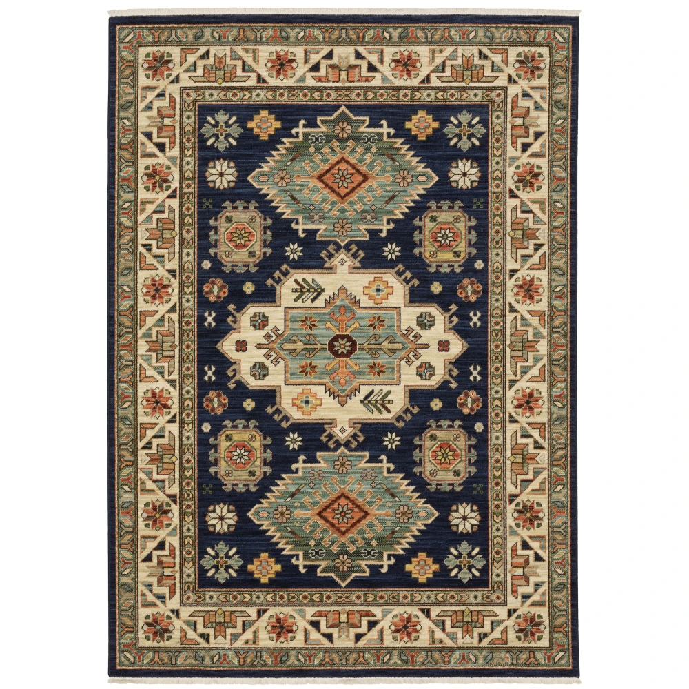 Lilihan 532B6 Navy/ Multi Indoor Area Rug - 6'7