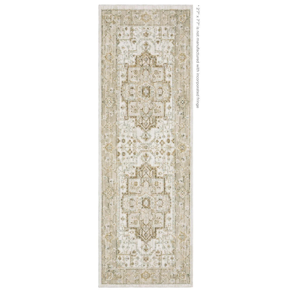 Lola LLA01 Beige/ Gold Indoor Area Rug - 2'7