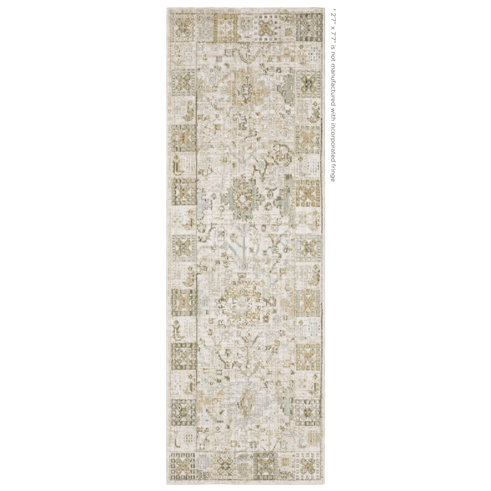 Lola LLA02 Gold/Pale Blue Indoor Area Rug - 2'7