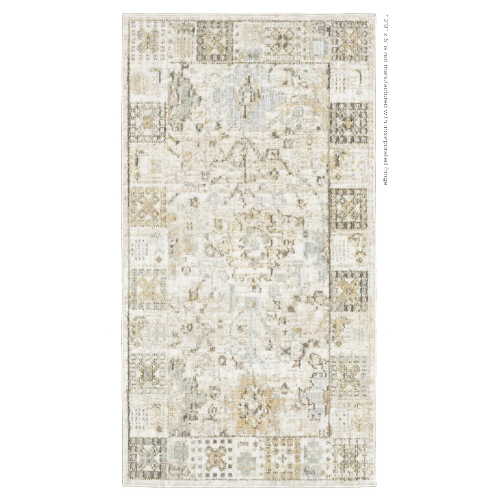 Lola LLA02 Gold/Pale Blue Indoor Area Rug - 2'9