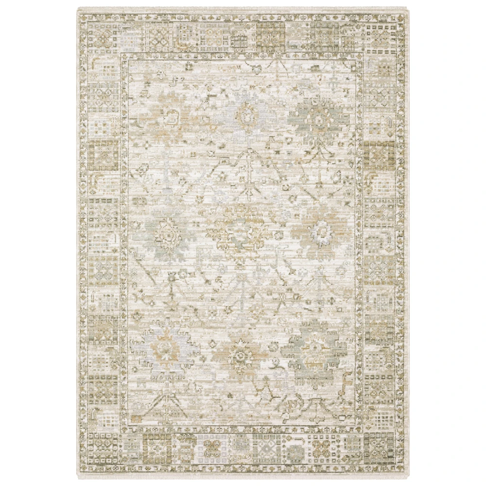 Lola LLA02 Gold/Pale Blue Indoor Area Rug - 5'3