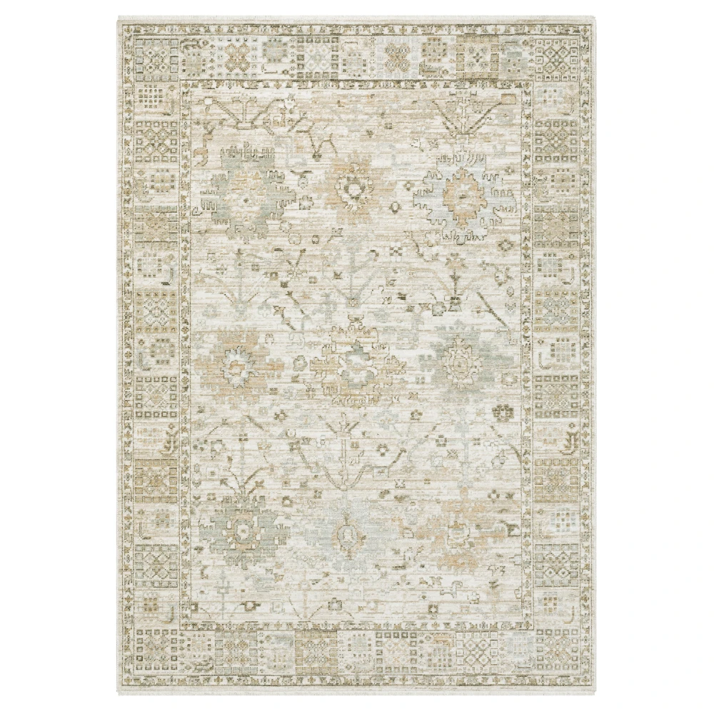 Lola LLA02 Gold/Pale Blue Indoor Area Rug - 7'10
