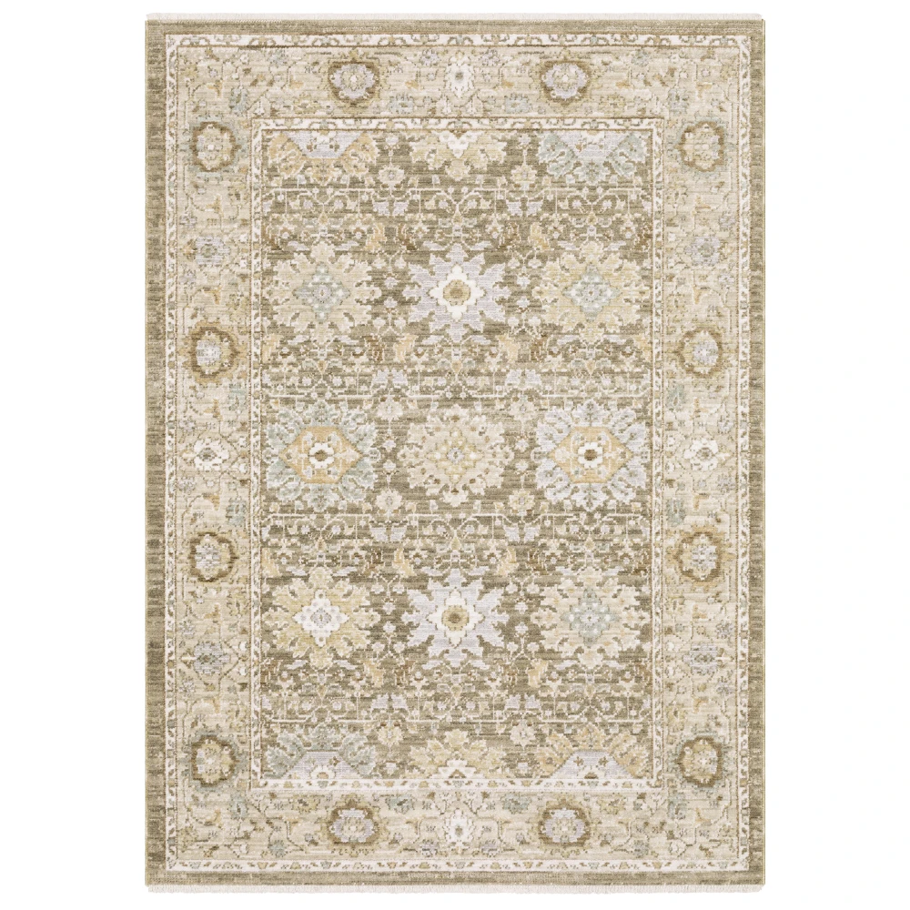 Lola LLA03 Brown/ Pale Blue Indoor Area Rug - 6'7