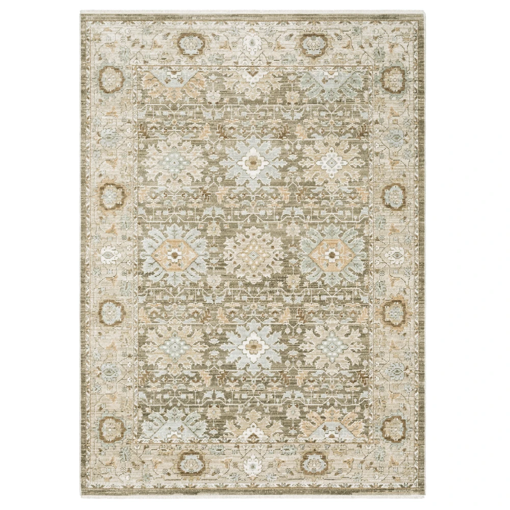 Lola LLA03 Brown/ Pale Blue Indoor Area Rug - 7'10