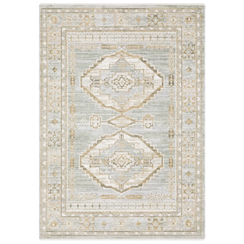 Lola LLA04 Blue/ Beige Indoor Area Rug - 5'3