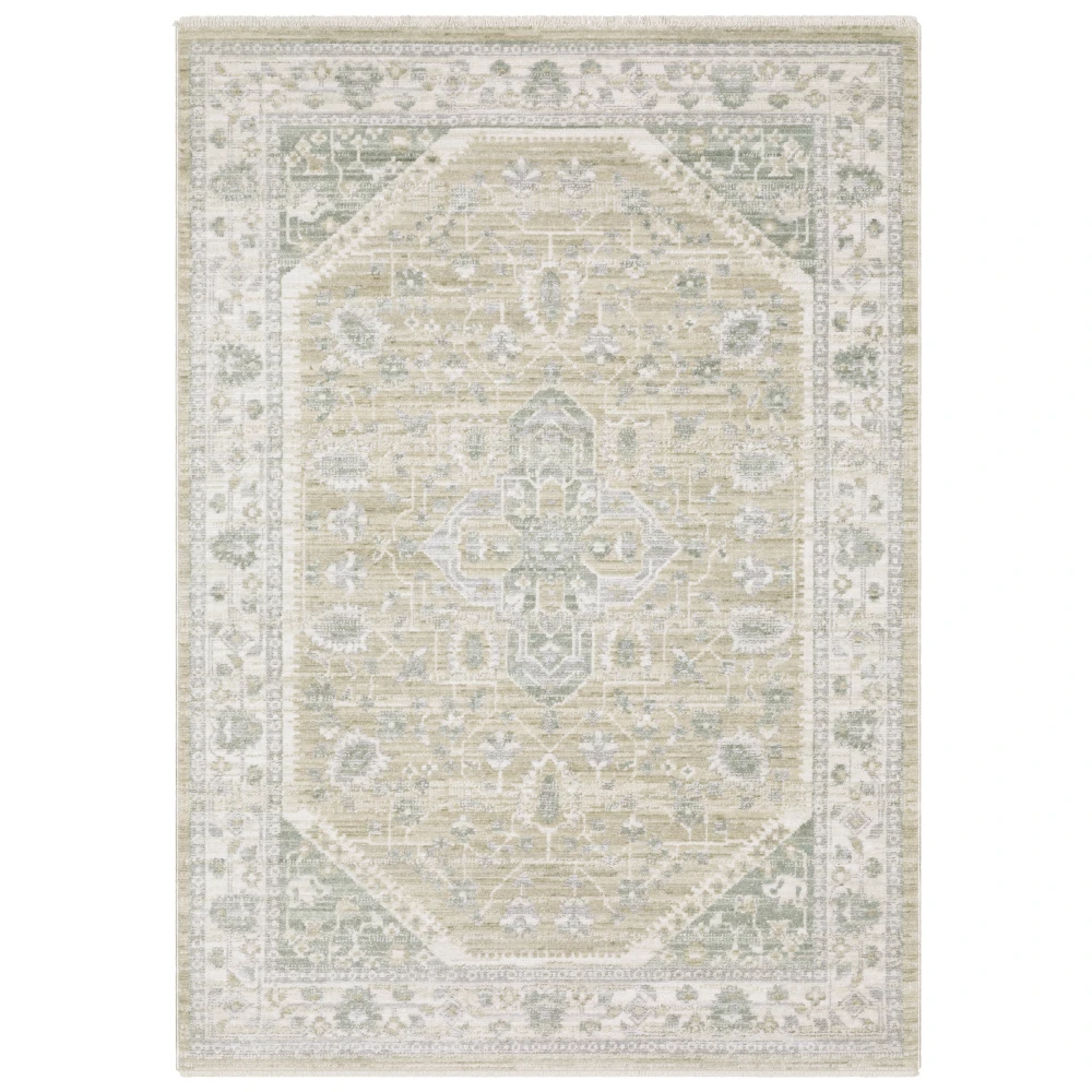 Lola LLA06 Pale Blue/ Taupe Indoor Area Rug - 5'3
