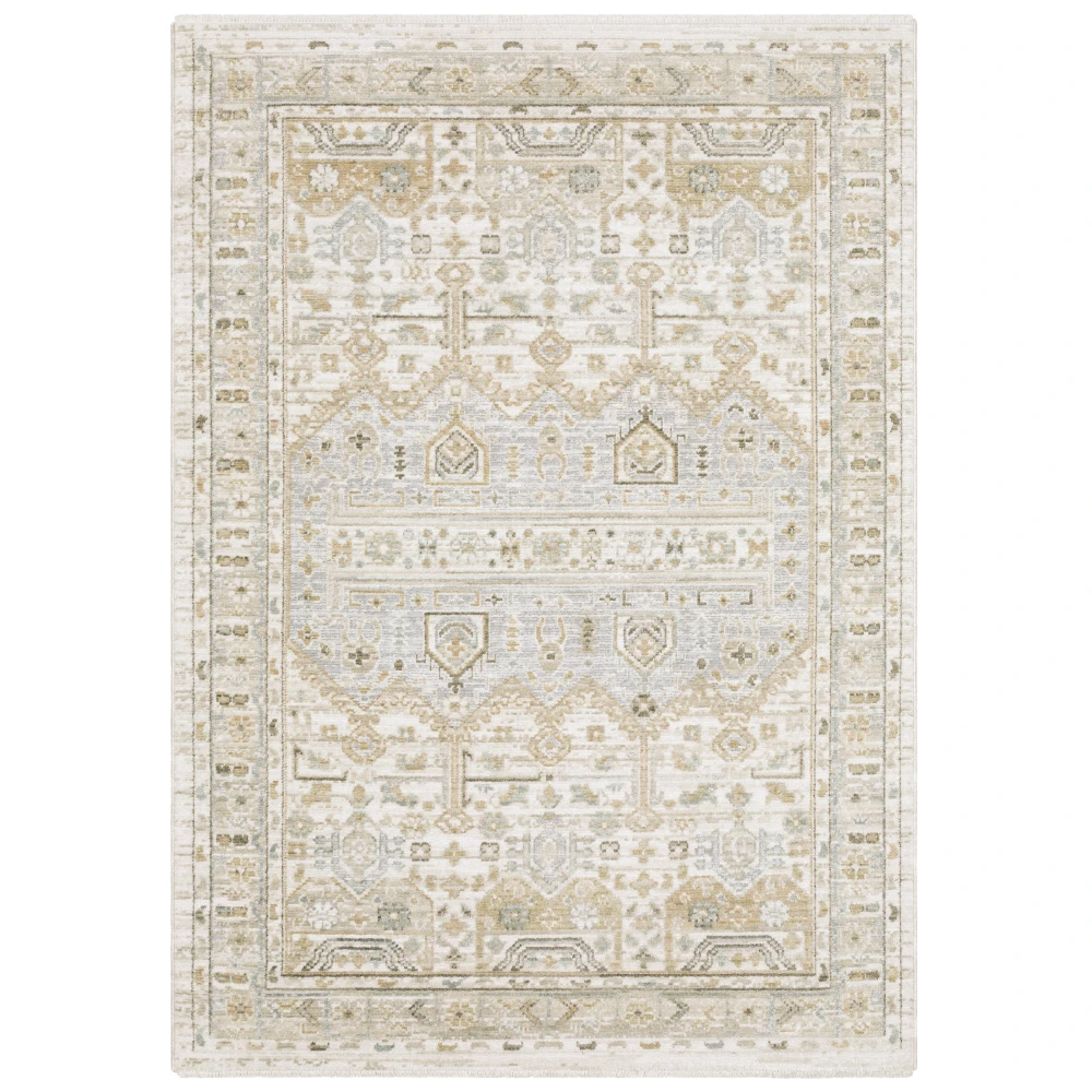 Lola LLA08 Pale Blue/ Beige Indoor Area Rug - 6'7