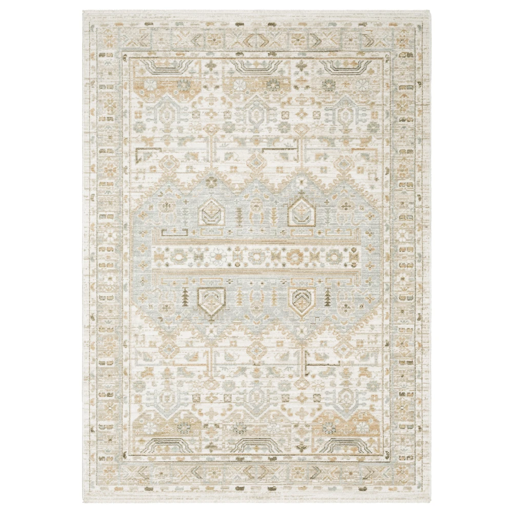 Lola LLA08 Pale Blue/ Beige Indoor Area Rug - 7'10