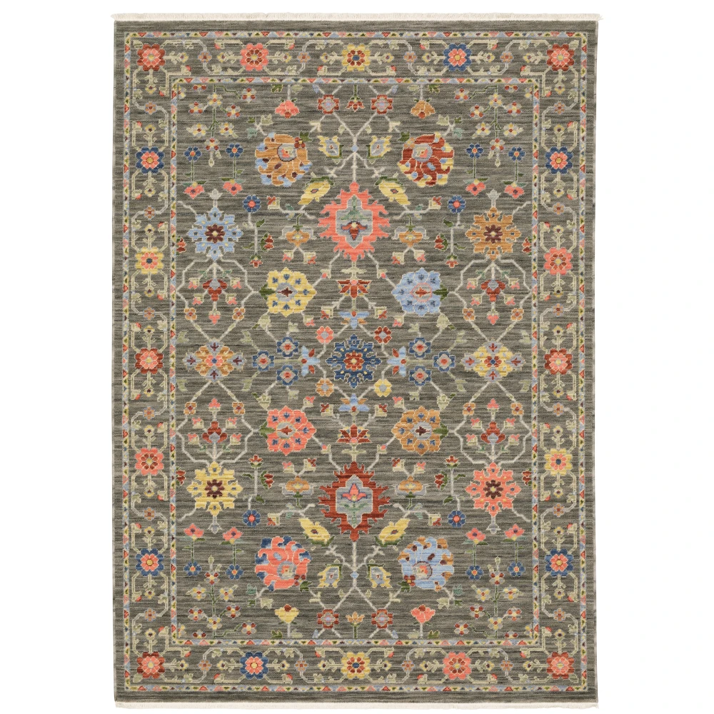 Lucca 093K1 Grey/ Multi Indoor Area Rug - 3'3