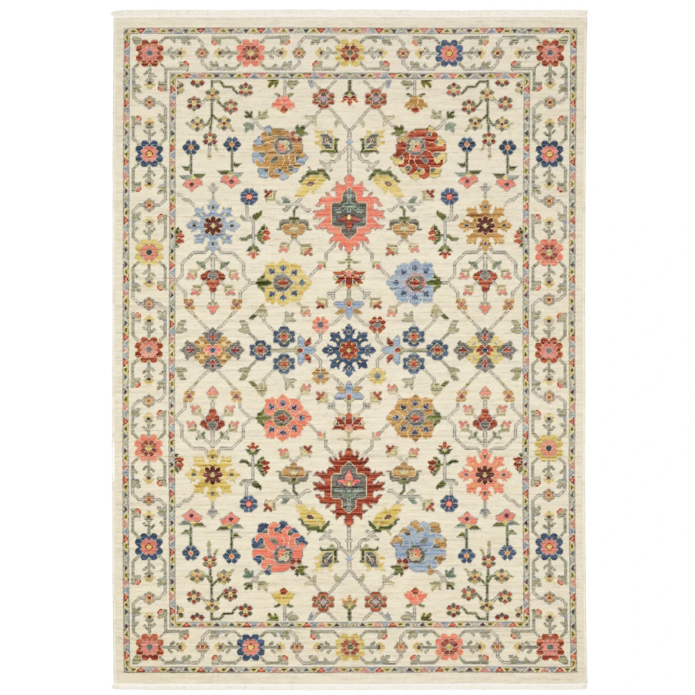 Lucca 093W1 Ivory/ Multi Indoor Area Rug - 7'10