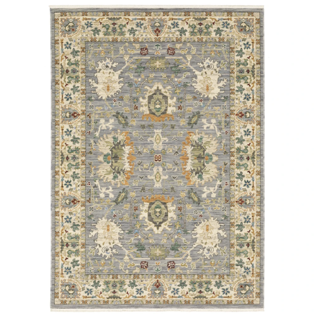 Lucca 2063L Grey/ Multi Indoor Area Rug - 6'7