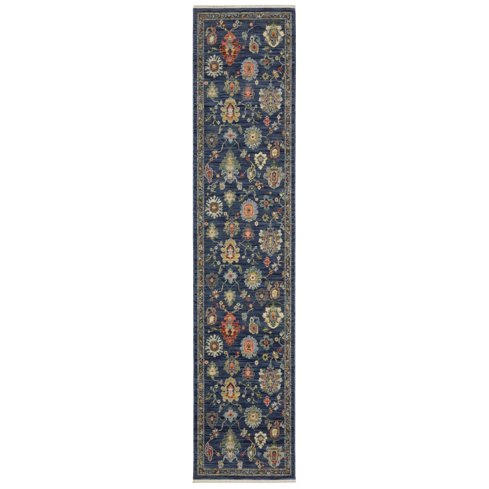 Lucca 2863B Blue/ Multi Indoor Area Rug - 2'6