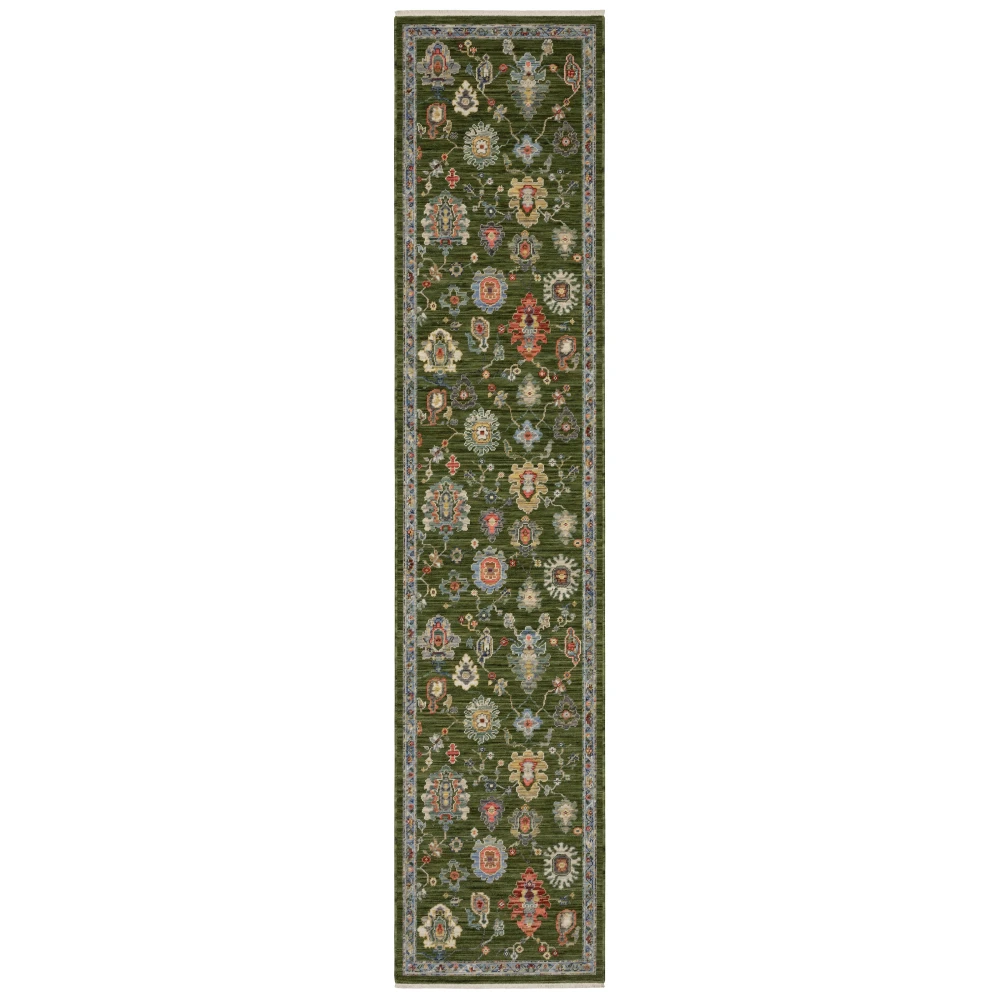 Lucca 2863E Green/ Multi Indoor Area Rug - 2'6