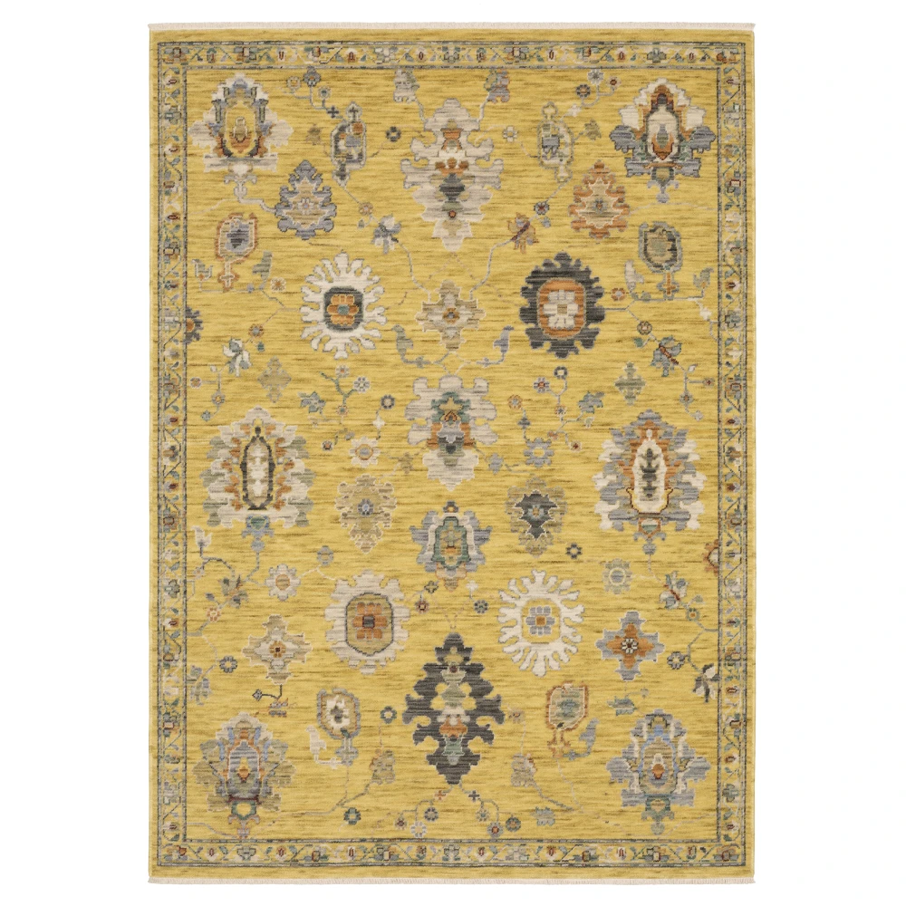 Lucca 2863G Yellow/ Multi Indoor Area Rug - 5'3