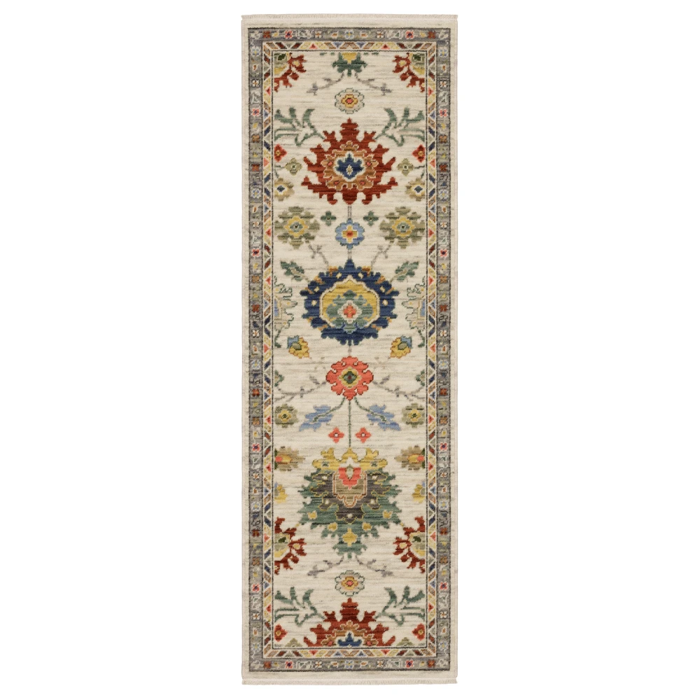 Lucca 2888L Ivory/ Multi Indoor Area Rug - 2' x 6'