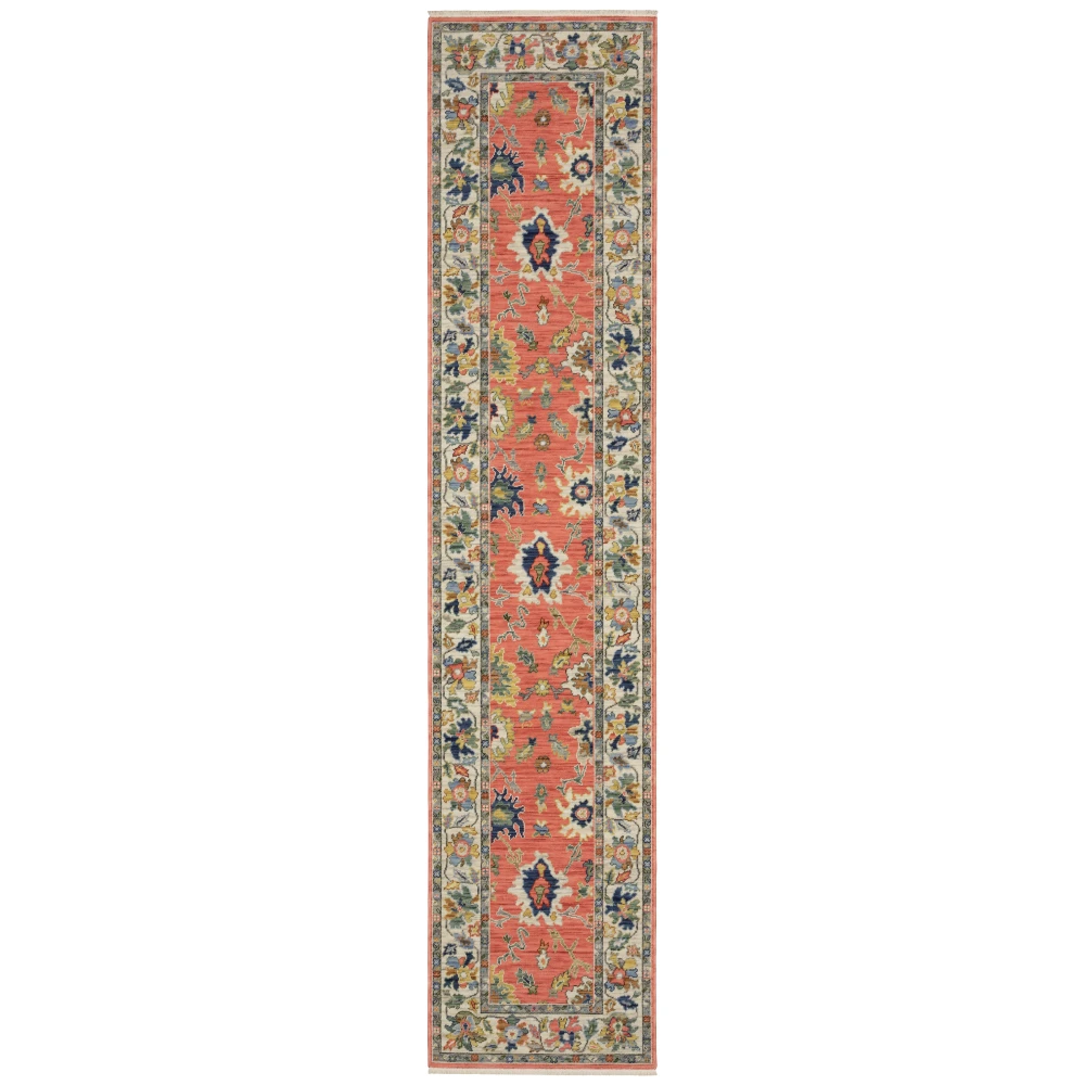 Lucca 2889B Salmon Pink/ Multi Indoor Area Rug - 2'6