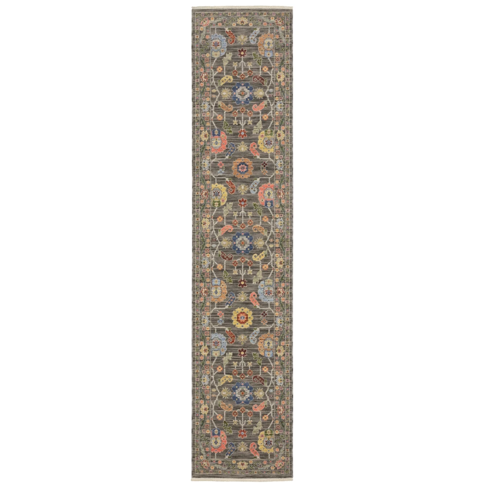 Lucca 5506K Grey/ Multi Indoor Area Rug - 2'6