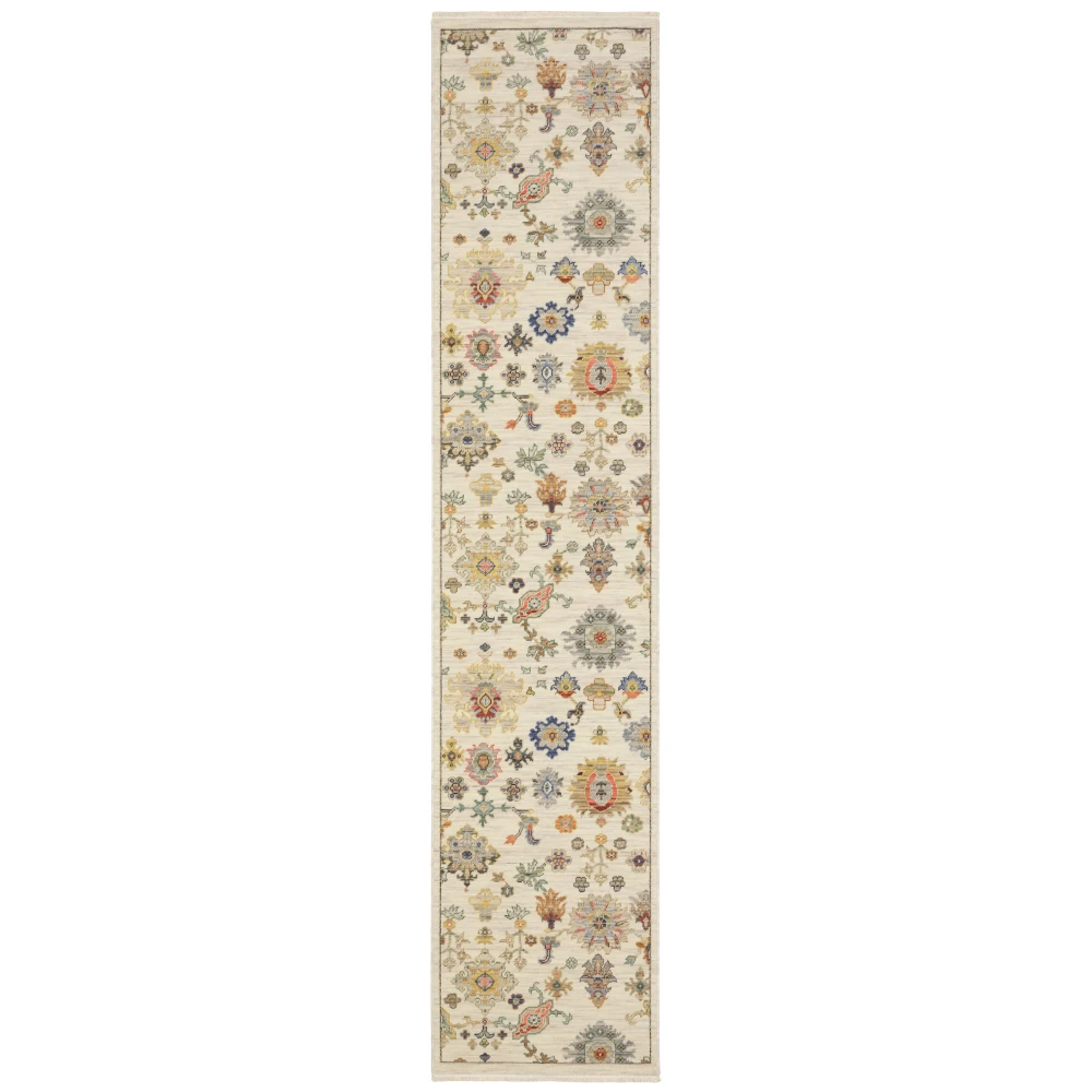Lucca 5507W Ivory/ Multi Indoor Area Rug - 2'6