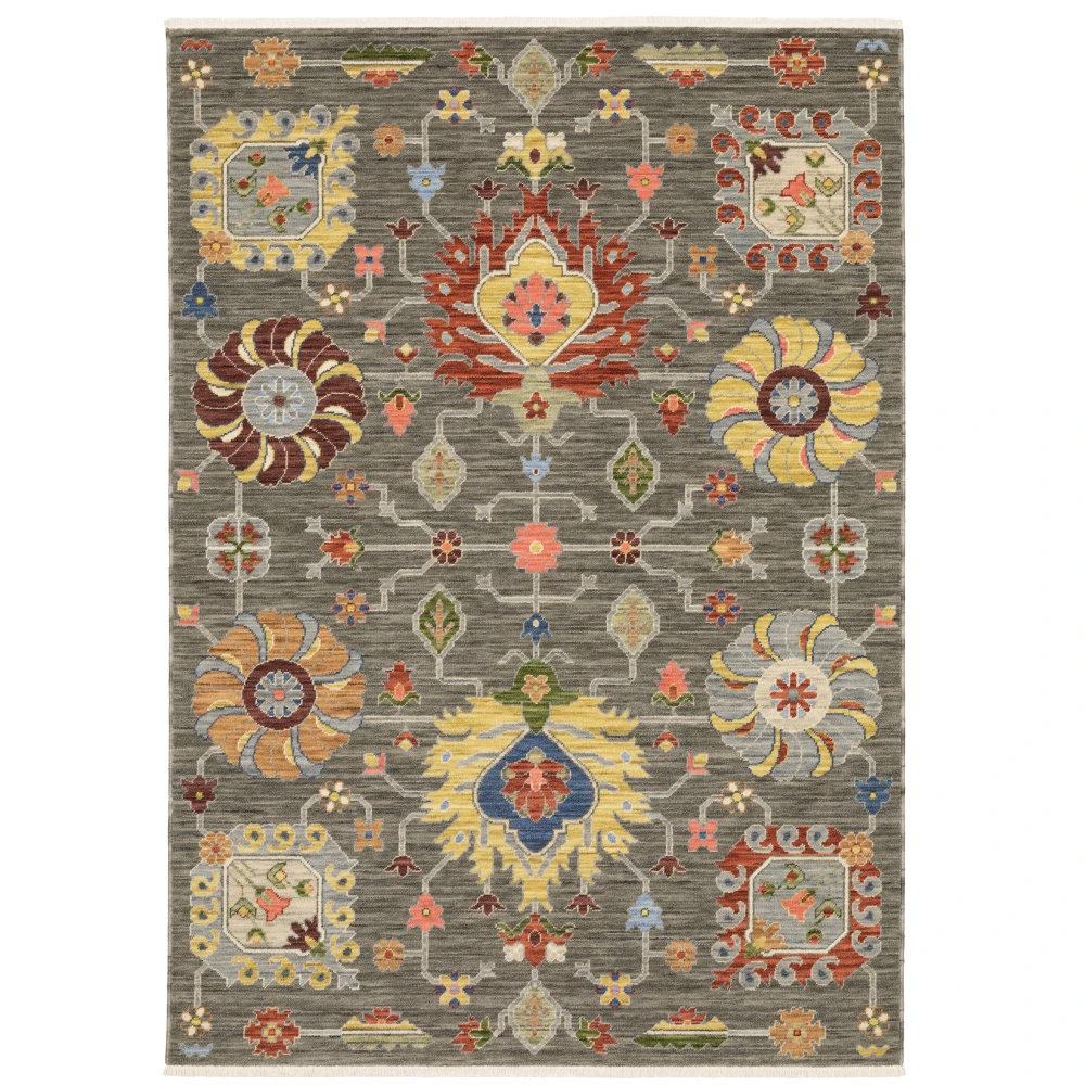 Lucca 8111K Grey/ Multi Indoor Area Rug - 7'10