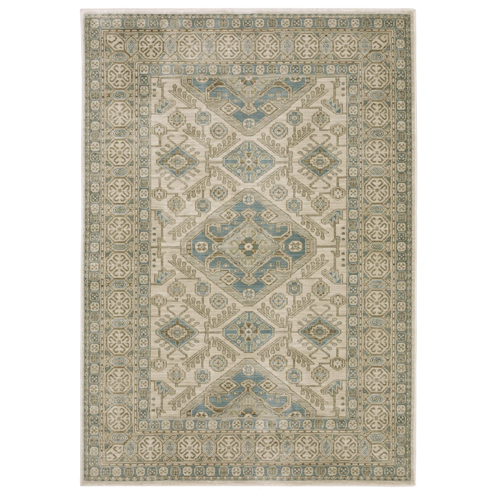 Maeve MAE05 Beige/ Teal Indoor Area Rug - 5'3