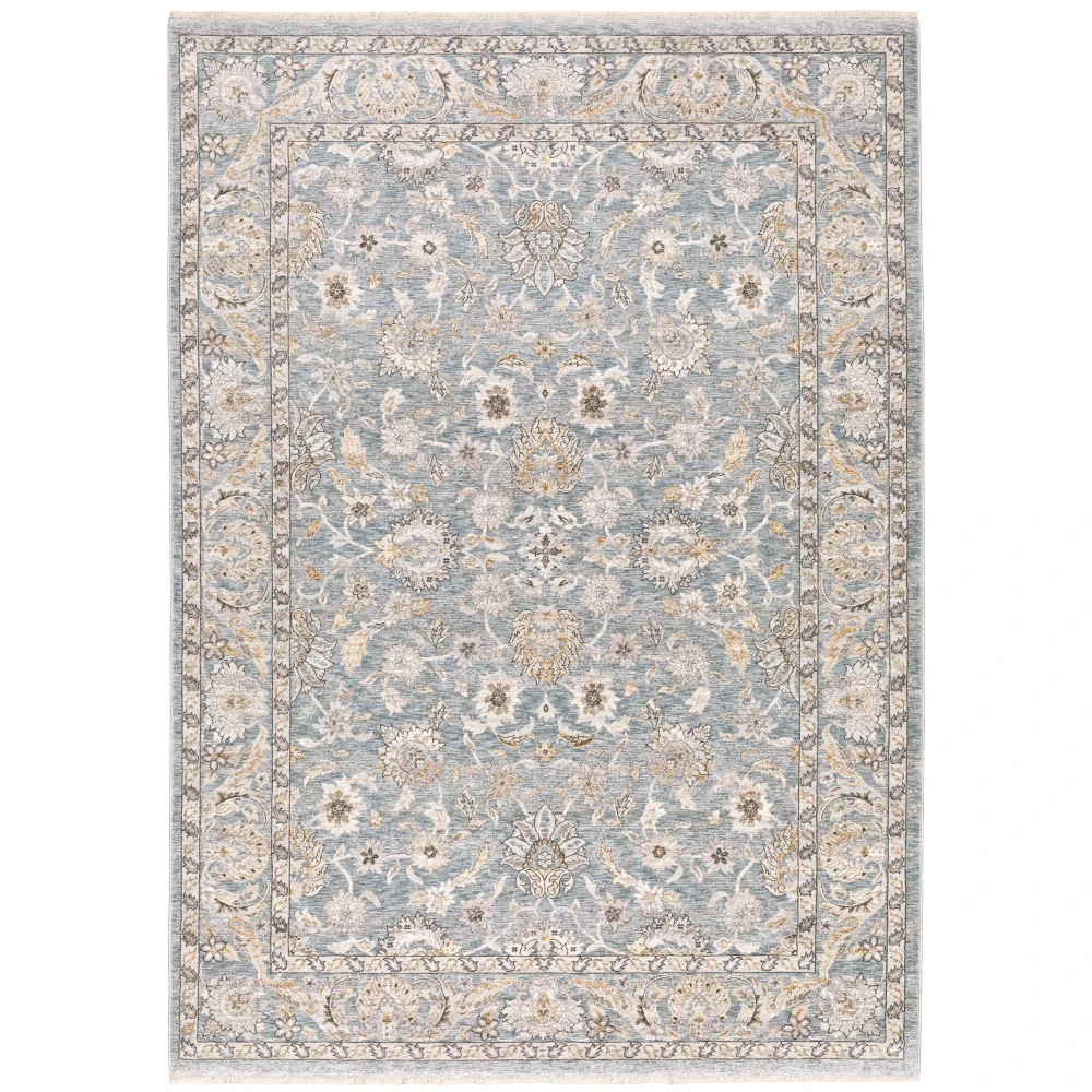 Maharaja 070E1 Grey/Blue Indoor Area Rug - 2' x 3'