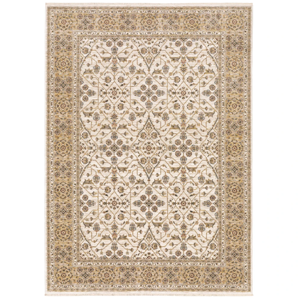 Maharaja 001J1 Ivory/ Gold Indoor Area Rug - 9'10
